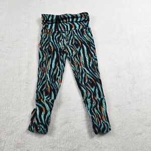 Muse Threads Bamboo Viscose Footie Leggings 6-12M Teal Orange Zebra Print
